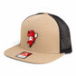 Arkansas Razorbacks Pitching Ribby 3D Wool Blend Flat Bill Hat- Tan/ Black