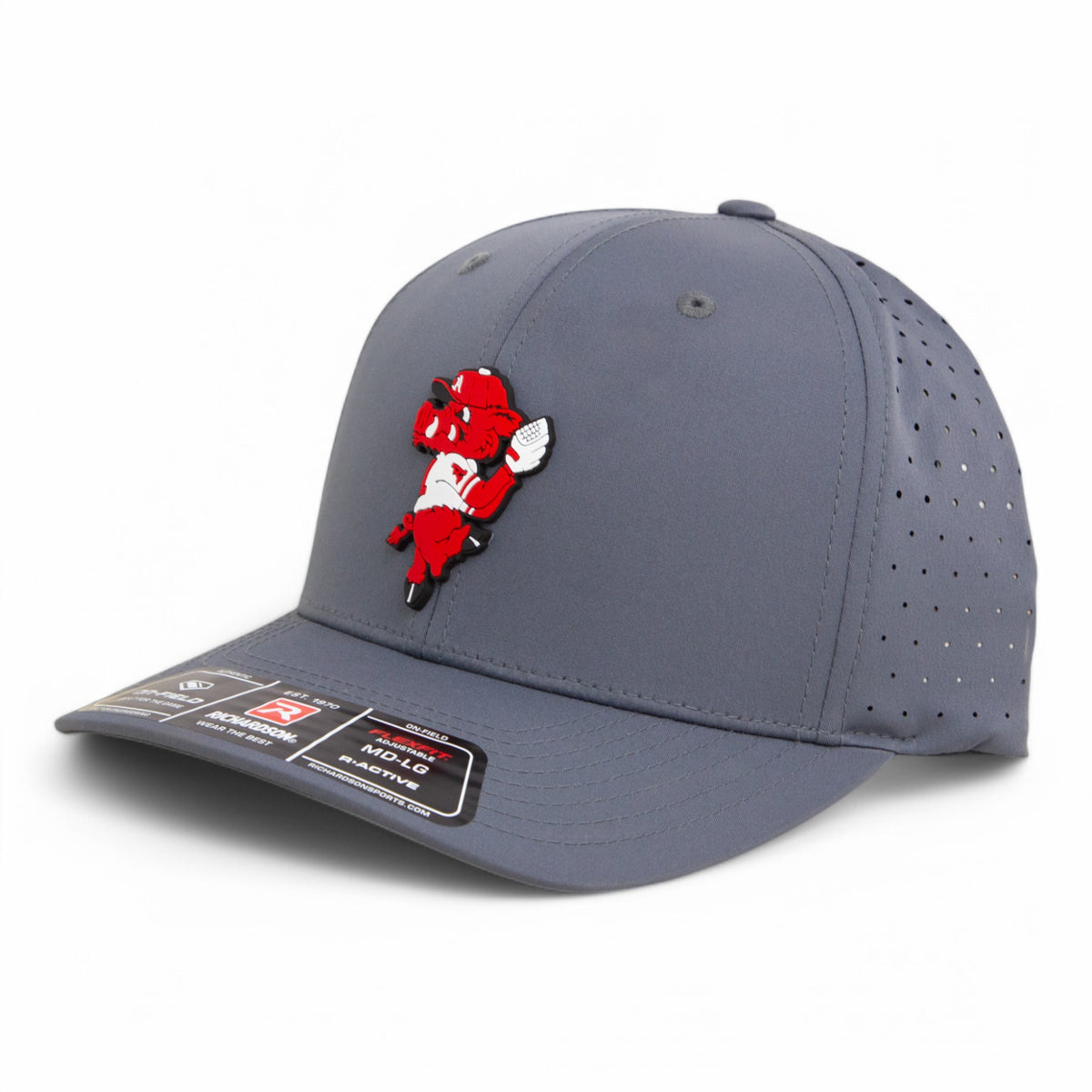 Razorbacks Riby Arkansas Razorbacks Pitching Ribby 3D Laser Perf R-Flex Cap- Charcoal