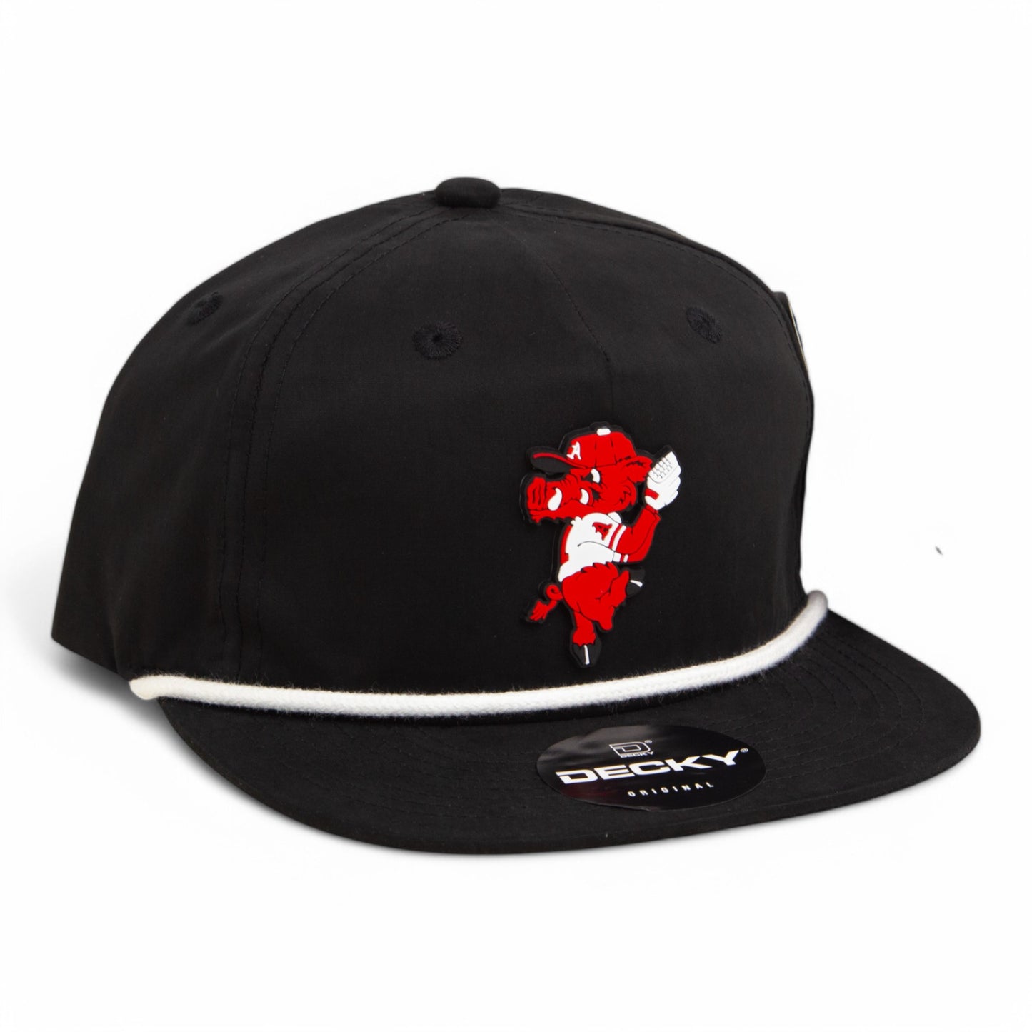 Arkansas Razorbacks Pitching Ribby 3D Classic Rope Hat- Black/ White