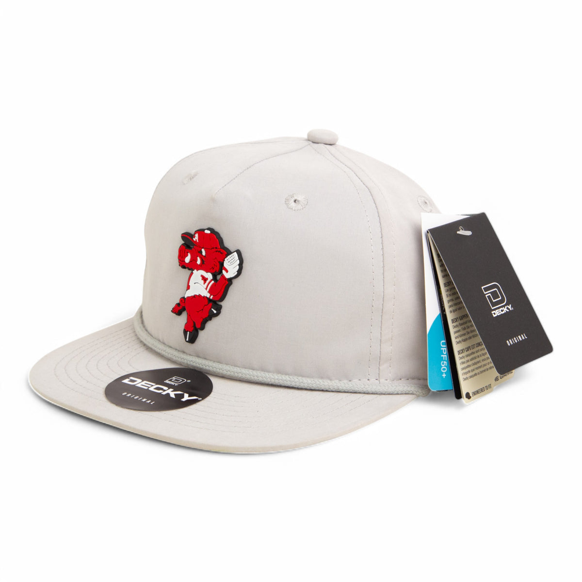 Razorbacks Riby Arkansas Razorbacks Pitching Ribby 3D Classic Rope Hat- Grey