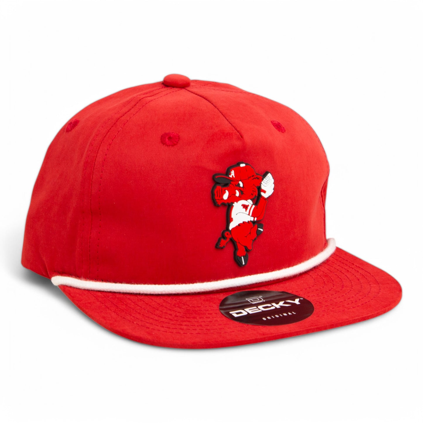 Arkansas Razorbacks Pitching Ribby 3D Classic Rope Hat- Red/ White