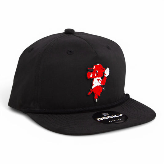 Arkansas Razorbacks Pitching Ribby 3D Classic Rope Hat- Black