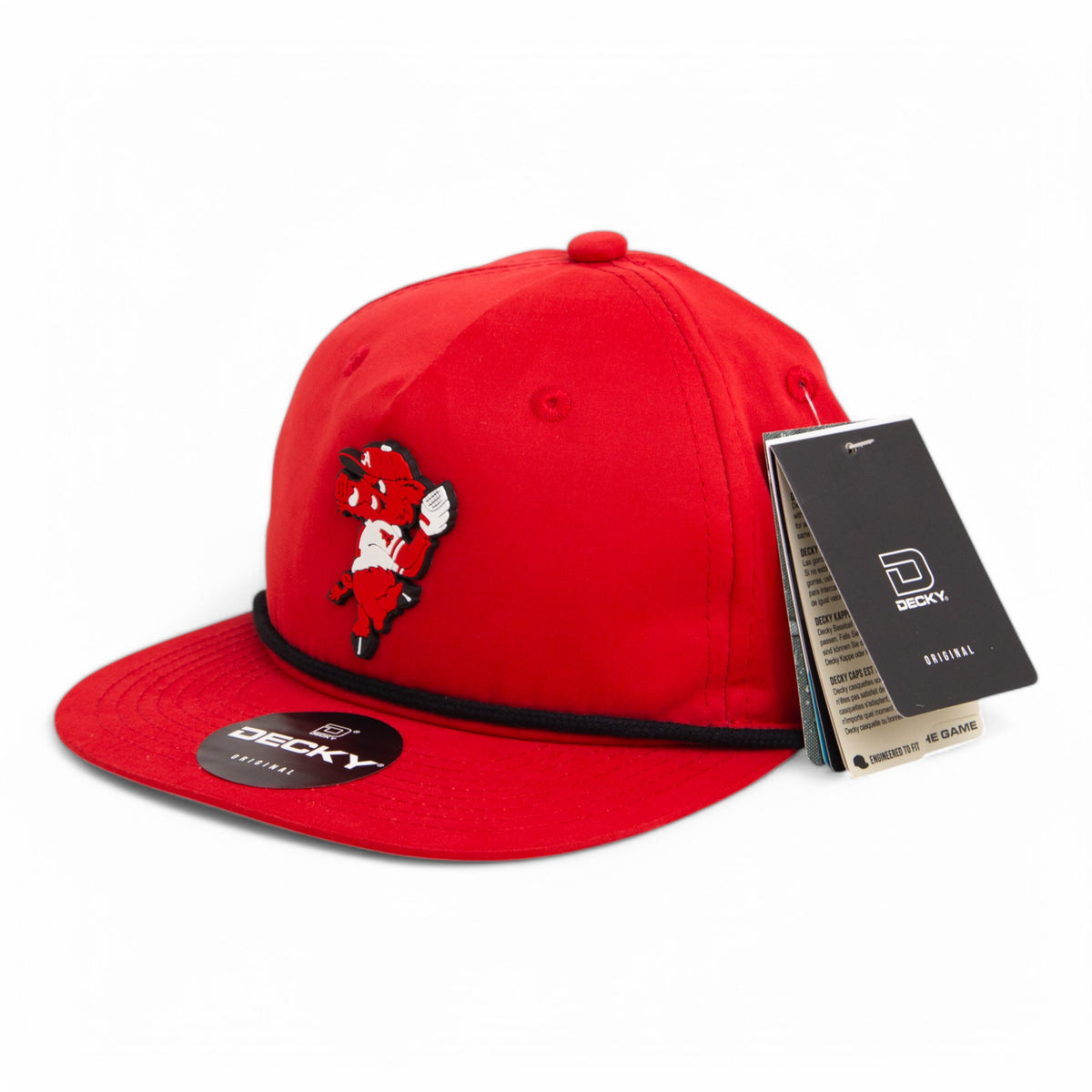 Razorbacks Riby Arkansas Razorbacks Pitching Ribby 3D Classic Rope Hat- Red/ Black
