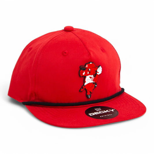 Arkansas Razorbacks Pitching Ribby 3D Classic Rope Hat- Red/ Black