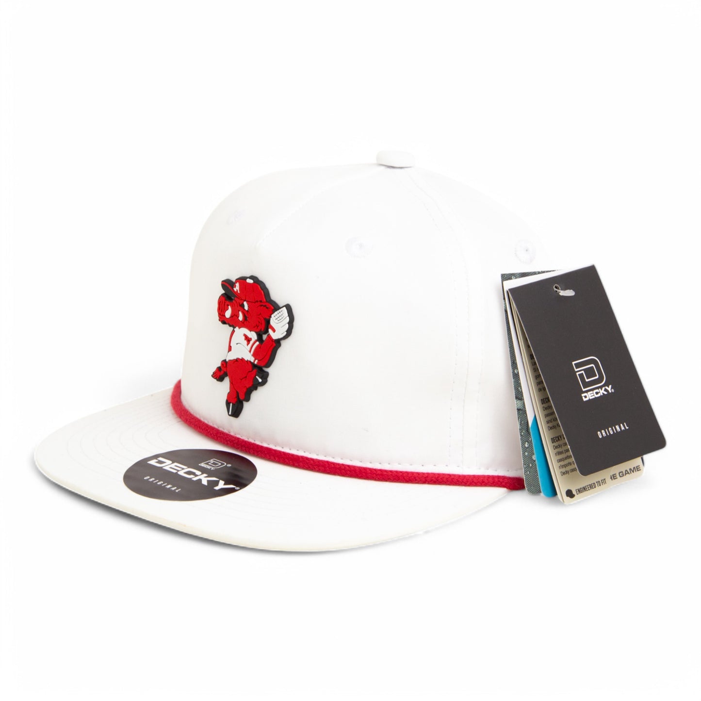 Arkansas Razorbacks Pitching Ribby 3D Classic Rope Hat- White/ Red