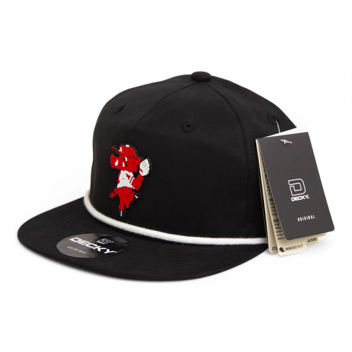 Razorbacks Riby Arkansas Razorbacks Pitching Ribby 3D Classic Rope Hat- Black/ White