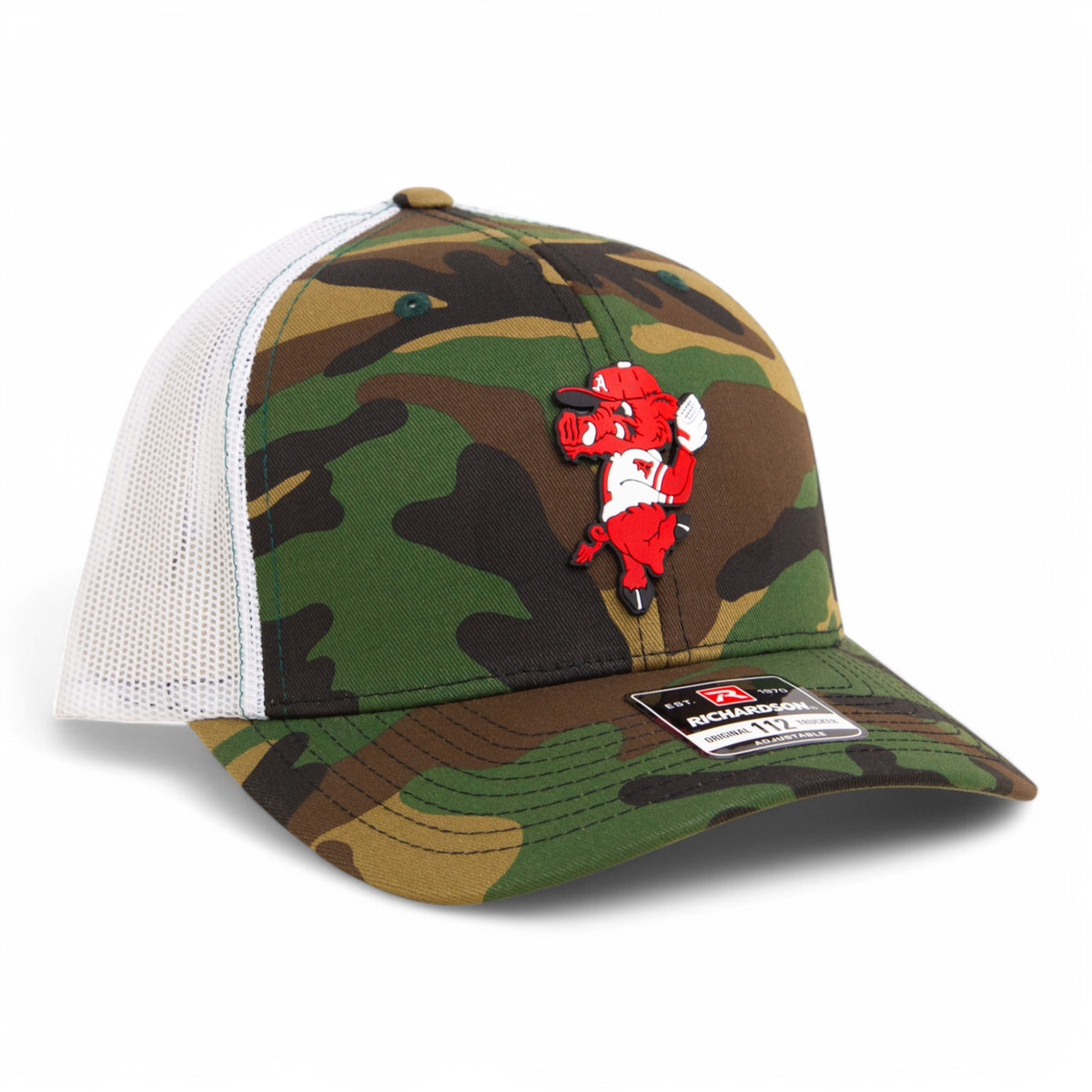 Razorbacks Riby Arkansas Razorbacks Pitching Ribby 3D Snapback Trucker Hat- Army Camo ...