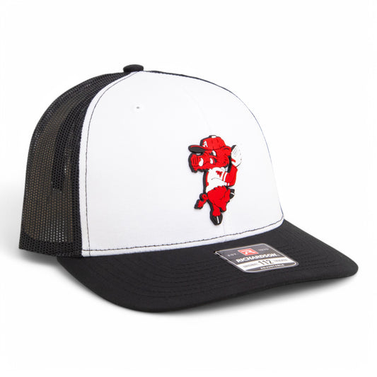 Arkansas Razorbacks Pitching Ribby 3D Snapback Trucker Hat- White/ Black