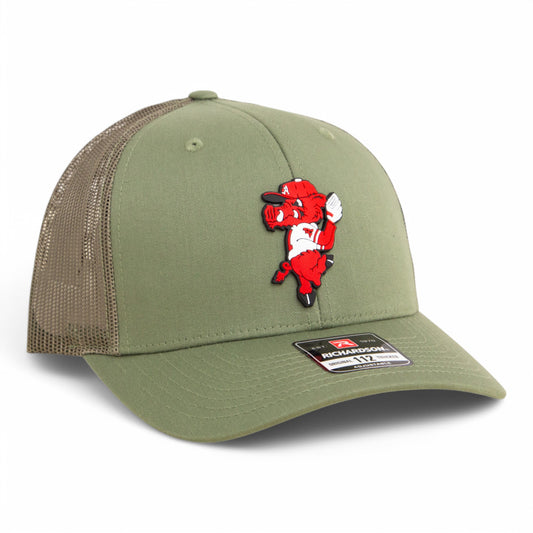 Arkansas Razorbacks Pitching Ribby 3D Snapback Trucker Hat- Loden Green