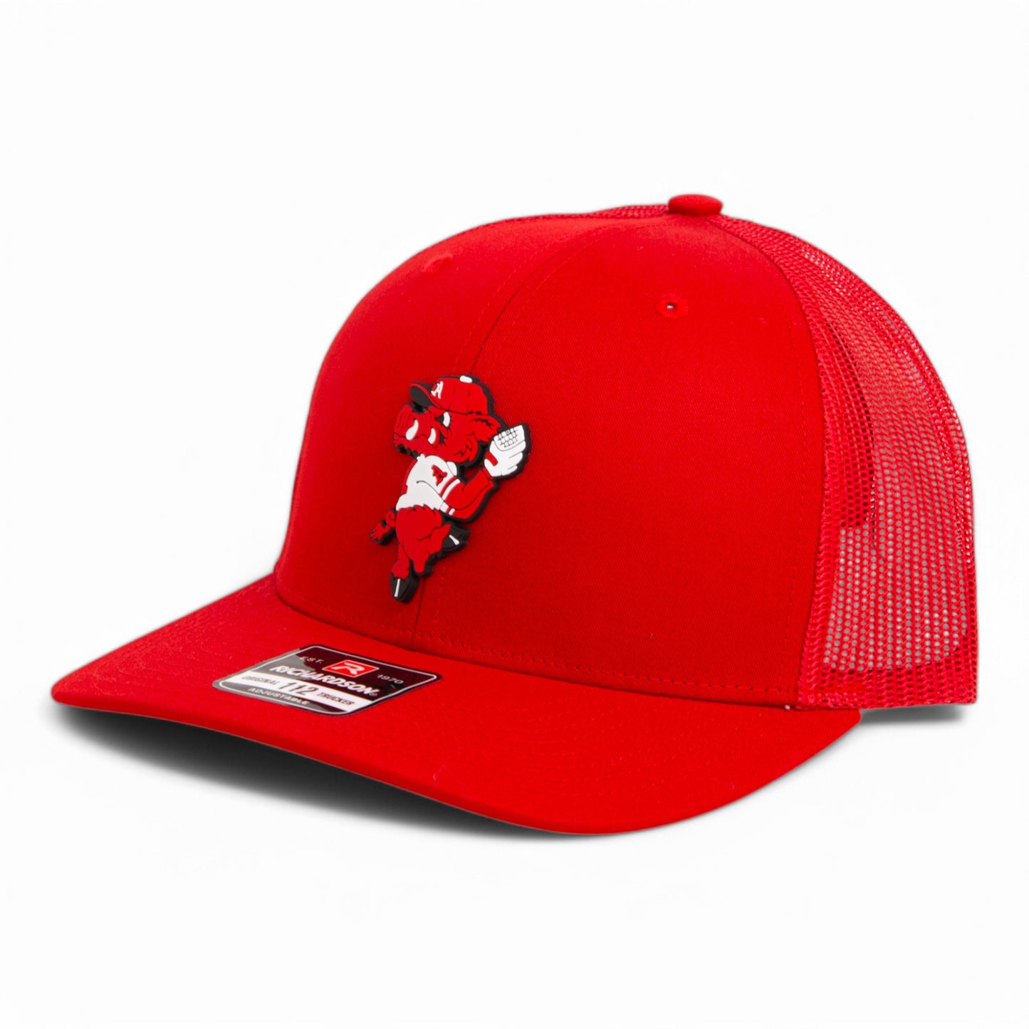 Arkansas Razorbacks Pitching Ribby 3D Snapback Trucker Hat- Red