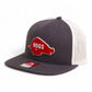 Arkansas Razorbacks Retro HOGS Red 3D Wool Blend Flat Bill Hat- Heather Charcoal/ White