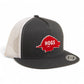Arkansas Razorbacks Retro HOGS Red 3D YP Snapback Flat Bill Trucker Hat- Charcoal/ White
