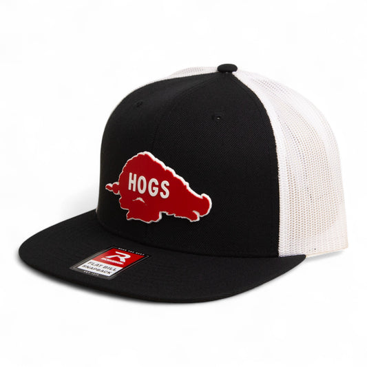 Arkansas Razorbacks Retro HOGS Red 3D Wool Blend Flat Bill Hat- Black/ White