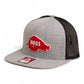 Arkansas Razorbacks Retro HOGS Red 3D Wool Blend Flat Bill Hat- Heather Grey/ Black