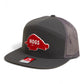 Arkansas Razorbacks Retro HOGS Red 3D Snapback Seven-Panel Flat Bill Trucker Hat- Charcoal