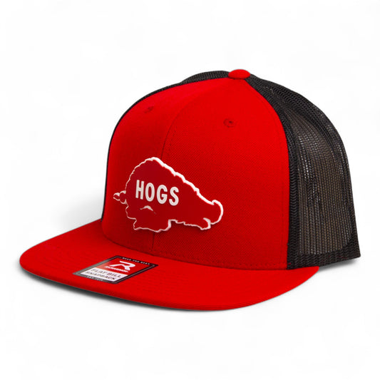 Arkansas Razorbacks Retro HOGS Red 3D Wool Blend Flat Bill Hat- Red/ Black