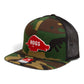 Arkansas Razorbacks Retro HOGS Red 3D Wool Blend Flat Bill Hat- Army Camo/ Black