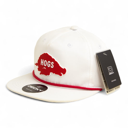 Arkansas Razorbacks Retro HOGS Red 3D Classic Rope Hat- White/ Red