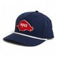 Arkansas Razorbacks Retro HOGS Red 3D Five Panel Classic Rope Hat- Navy/ White