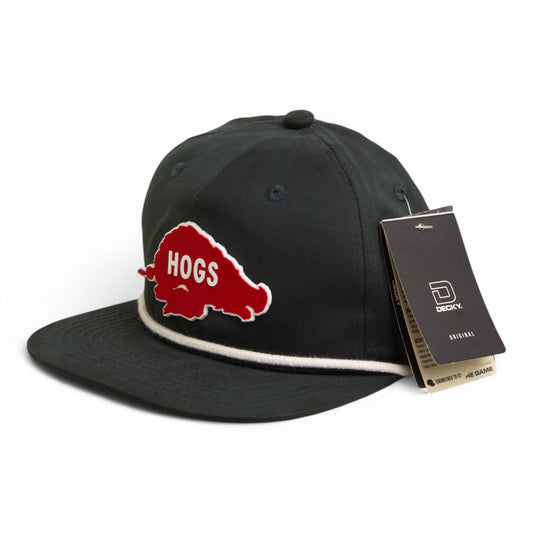 Arkansas Razorbacks Retro HOGS Red 3D Classic Rope Hat- Charcoal/ White