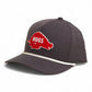 Arkansas Razorbacks Retro HOGS Red 3D Five Panel Classic Rope Hat- Charcoal/ White