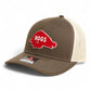 Arkansas Razorbacks Retro HOGS Red 3D Snapback Trucker Hat- Chocolate Chip/ Birch