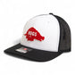 Arkansas Razorbacks Retro HOGS Red 3D Snapback Trucker Hat- White/ Black