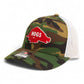 Arkansas Razorbacks Retro HOGS Red 3D Snapback Trucker Hat- Army Camo/ White