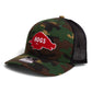 Arkansas Razorbacks Retro HOGS Red 3D Snapback Trucker Hat- Army Camo/ Black