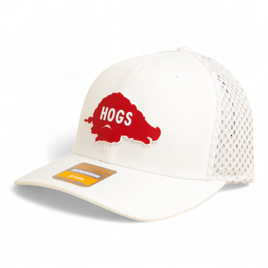 Arkansas Razorbacks Retro HOGS Red 3D Snapback Tilikum Trucker Hat- White