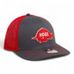 Arkansas Razorbacks Retro HOGS Red 3D Snapback Trucker Hat- Charcoal/ Red
