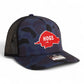 Arkansas Razorbacks Retro HOGS Red 3D Snapback Trucker Hat- Admiral Duck Camo/ Black