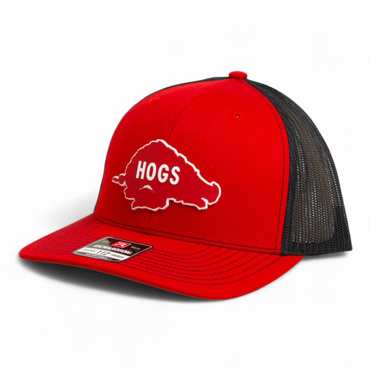 Arkansas Razorbacks Retro HOGS Red 3D Snapback Trucker Hat- Red/ Black