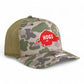 Arkansas Razorbacks Retro HOGS Red 3D Snapback Trucker Hat- Marsh Duck Camo/ Loden