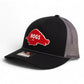 Arkansas Razorbacks Retro HOGS Red 3D Snapback Trucker Rope Hat- Black/ Charcoal