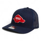 Arkansas Razorbacks Retro HOGS Red 3D Snapback Trucker Hat- Navy