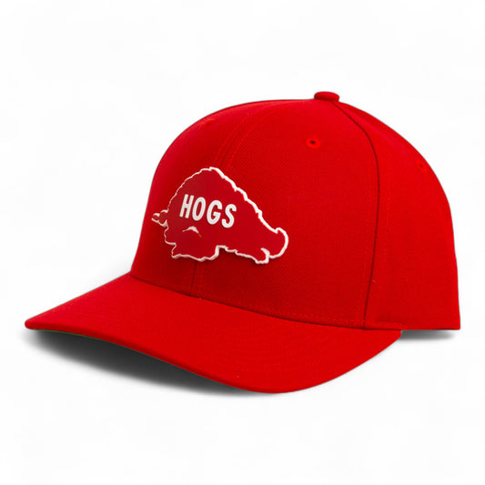Arkansas Razorbacks Retro HOGS Red 3D Snapback Surge Trucker Hat- Red