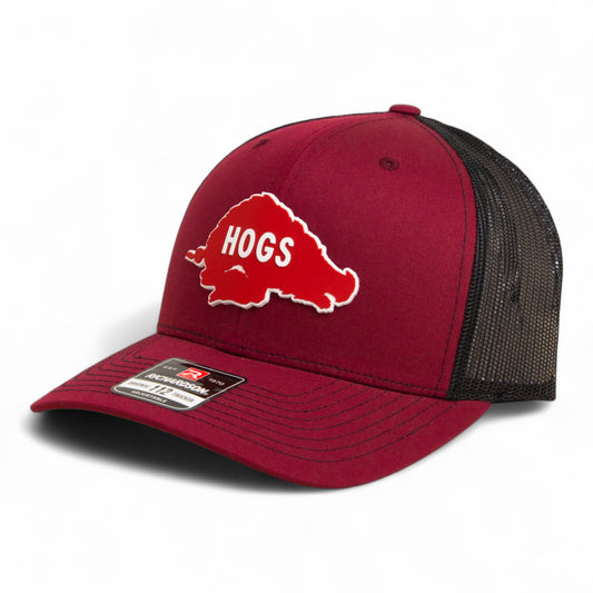 Arkansas Razorbacks Retro HOGS Red 3D Snapback Trucker Hat- Cardinal/ Black