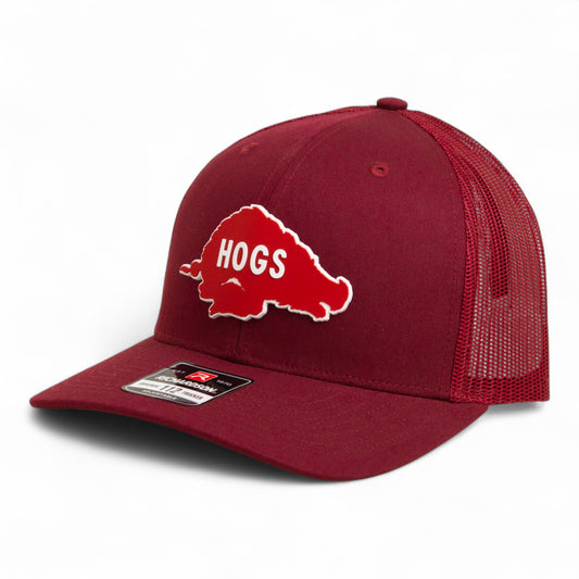 Arkansas Razorbacks Retro HOGS Red 3D Snapback Trucker Hat- Cardinal