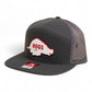 Arkansas Razorbacks Retro HOGS White 3D Snapback Seven-Panel Flat Bill Trucker Hat- Charcoal