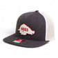 Arkansas Razorbacks Retro HOGS White 3D Wool Blend Flat Bill Hat- Heather Charcoal/ White