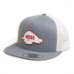 Arkansas Razorbacks Retro HOGS White 3D YP Snapback Flat Bill Trucker Hat- Heather Grey/ White