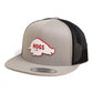 Arkansas Razorbacks Retro HOGS White 3D YP Snapback Flat Bill Trucker Hat- Silver/ Black