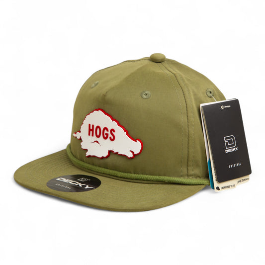 Arkansas Razorbacks Retro HOGS White 3D Classic Rope Hat- Loden