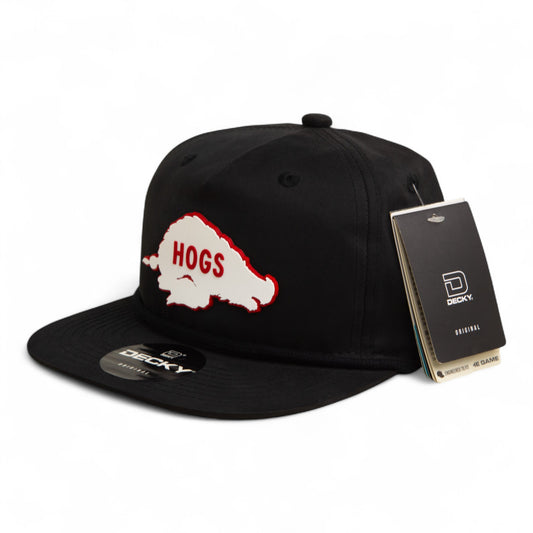 Arkansas Razorbacks Retro HOGS White 3D Classic Rope Hat- Black