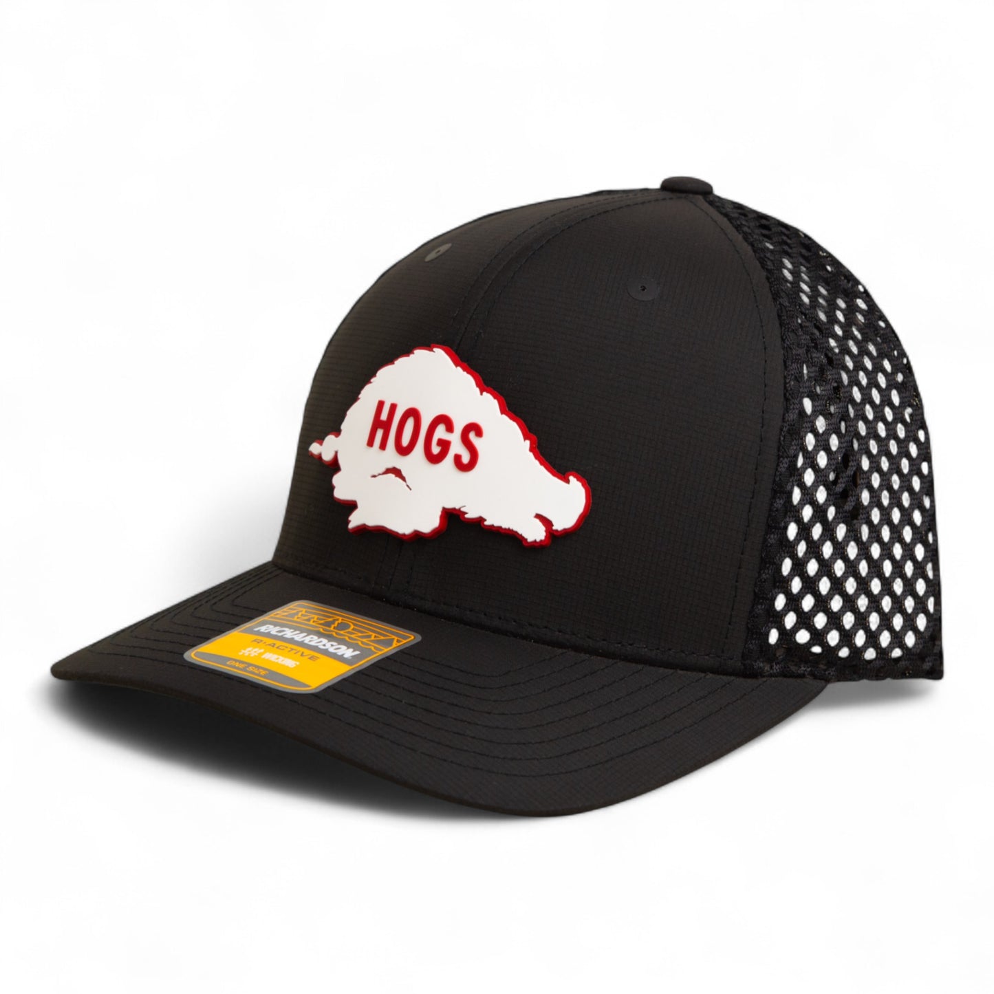 Arkansas Razorbacks Retro HOGS White 3D Snapback Tilikum Trucker Hat- Black