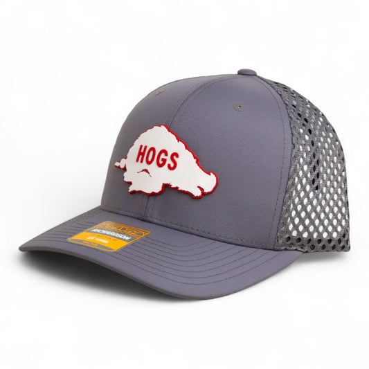 Arkansas Razorbacks Retro HOGS White 3D Snapback Tilikum Trucker Hat- Charcoal