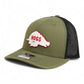 Arkansas Razorbacks Retro HOGS White 3D Snapback Trucker Hat- Loden/ Black