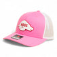 Arkansas Razorbacks Retro HOGS White 3D Snapback Trucker Hat- Pink/ White