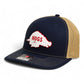 Arkansas Razorbacks Retro HOGS White 3D Snapback Trucker Hat- Navy/ Tan